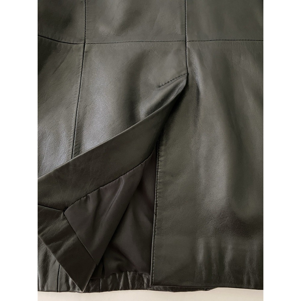 VTG Free Country Black Leather Jacket Women's Large Button Up Lined Streetwear - Picture 8 of 15